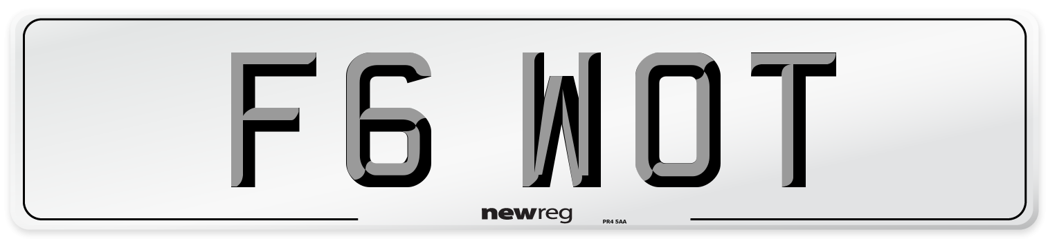 F6 WOT Number Plate from New Reg